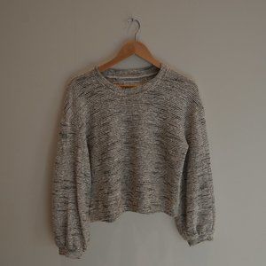 Madewell Size S Puff Sleeve Black & White Sweater